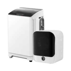 Compact Washer Dryer Combo Set 3.0 Cu.ft. Washing Machine & 2.6 Cu.ft. Electric Dryer, Easy Knob Control, High Efficiency, Grey & White